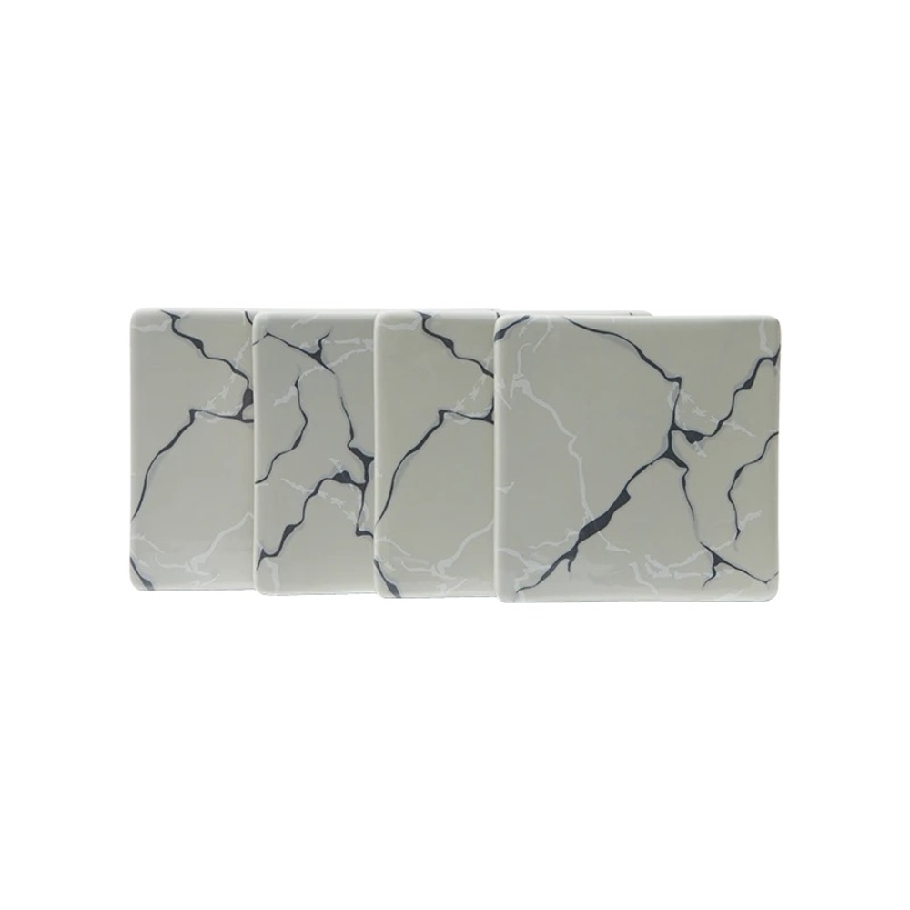 Short Stories Set of 4 Coasters Marble Design Stoneware Ceramic Coasters
